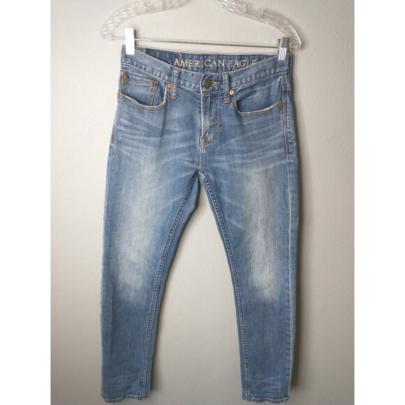 American Eagle Women’s Skinny Jeans Light Wash Size 28/30 Stretch Denim - Picture 2 of 6